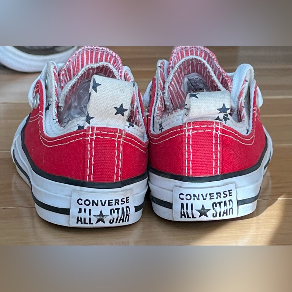 Converse Red and White Kids Sneakers - Picture 11 of 16